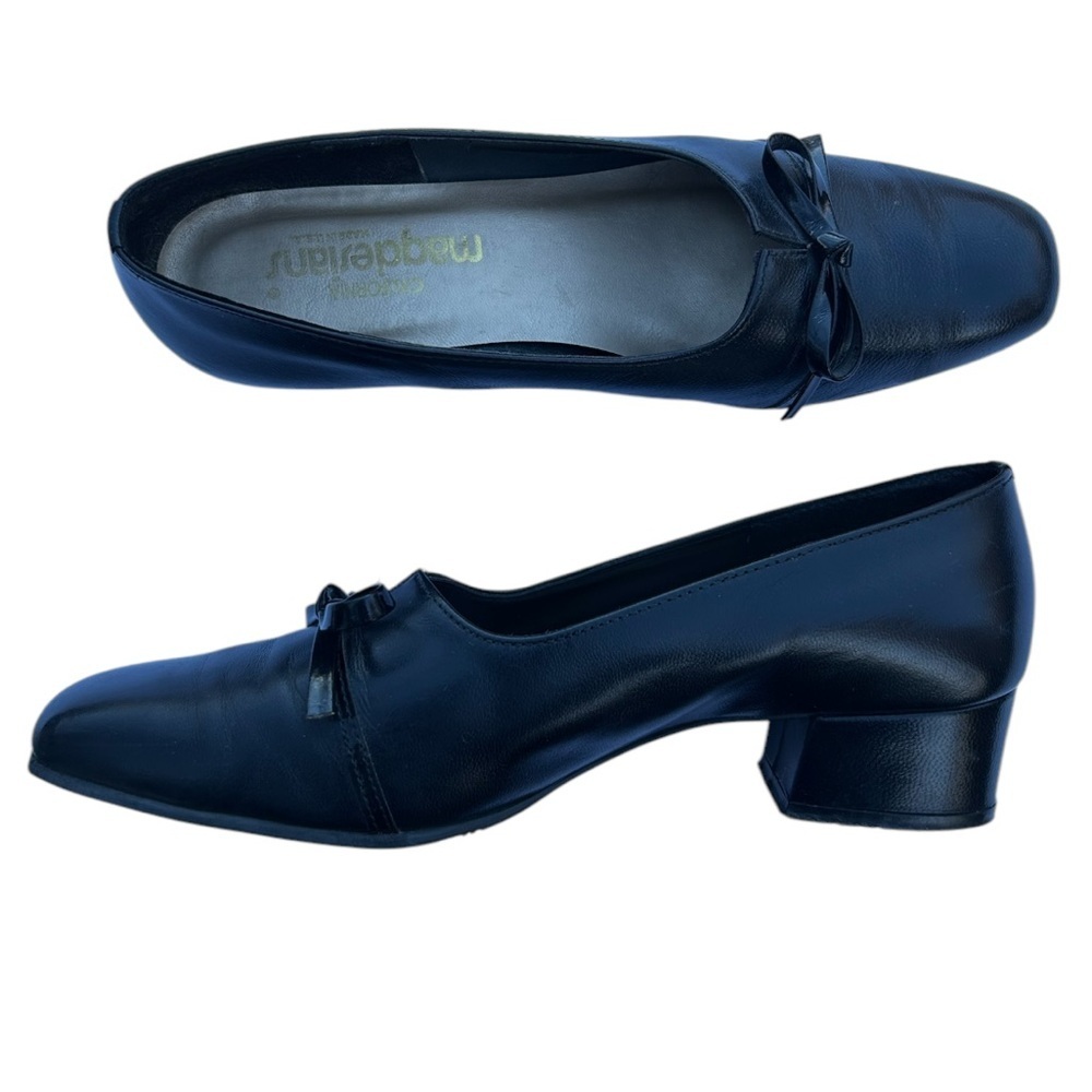 Magdesians slip on block heel leather shoes 9